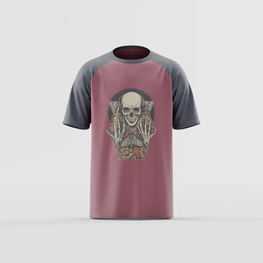 Skull and Moth Raglan T-Shirt