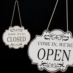 Vintage Hanging Sign - OPEN / CLOSED