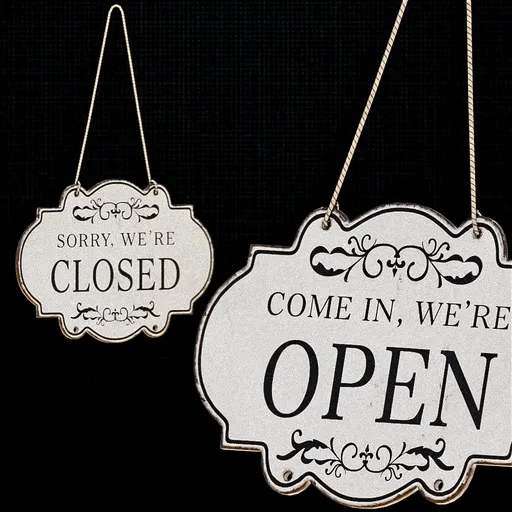 Vintage Hanging Sign - OPEN / CLOSED