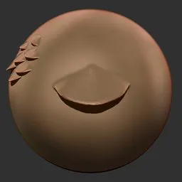 3D sculpting brush imprint of a fish scale pattern, ideal for detailing aquatic creature models in Blender 3D.