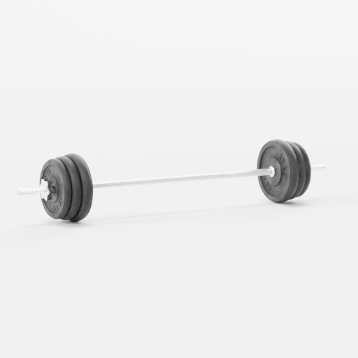 Rod with weights 100 kg Gyms models BlenderKit