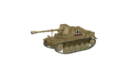 3D Blender model of a low-poly Marder II tank optimized for CG visualization with a single mesh design.