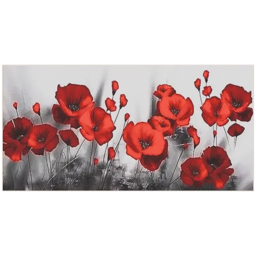 Vibrant red poppies 3D artwork for Blender, ideal for digital interior design renderings.