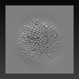 Detailed 3D reptile skin texture sculpting brush imprint for Blender modeling tools.