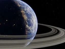 Planet with rings orbit HDRI