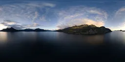 Mountain Landscape Ocean Cloudy Sunset