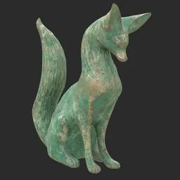 Fox oxydated statue