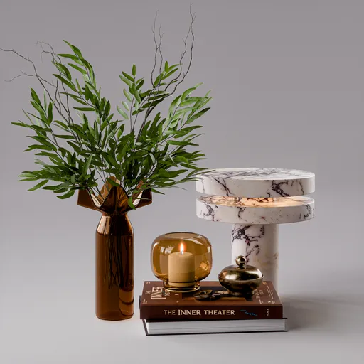 Decorative Set Marble & Botanical