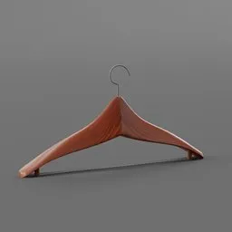 Realistic wooden hanger 3D model in Blender, elegant simplicity for wardrobe essentials.