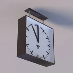 Detailed 3D model of a modern wall clock, rendered in Blender, with a minimalist design and metallic finish.