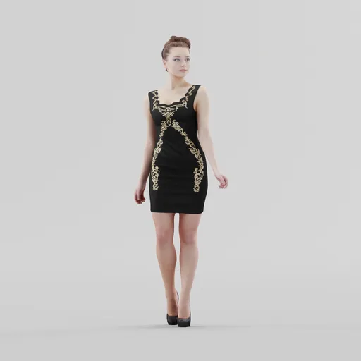 Woman in black dress