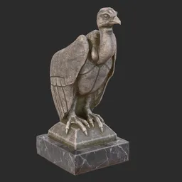 Vulture stone statue