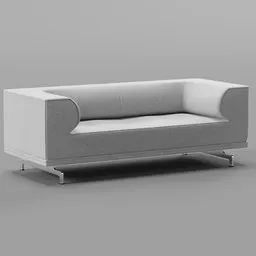Elegant 3D model of a curved armrest sofa with a sleek design, optimized for Blender rendering.