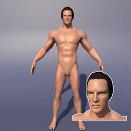 Male Character Base Mesh with Hair Cards