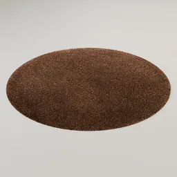 Round Shaggy Rug Brown