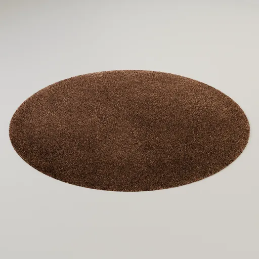 Round Shaggy Rug Brown