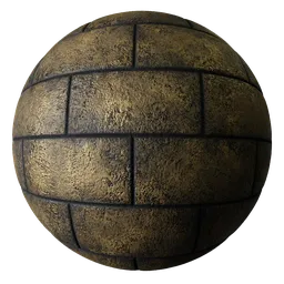 Wall Dark Gold Stone Blocks