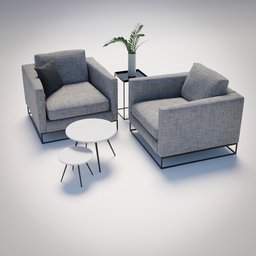 Sofa Corner with table and decoration