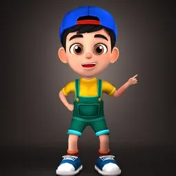 Cartoon Boy Fully Rigged