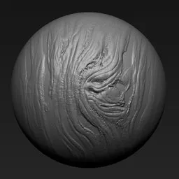 Detailed NS Tree surface sculpting brush effect for Blender 3D models showing intricate bark and branch textures.