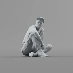 Lowpoly Hobo Sitting