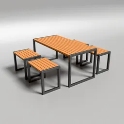 Outdoor wooden dining table