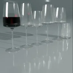 "Get ready to toast with modern wine and water glasses, perfect for any restaurant or bar. These smooth and round glasses were created with Blender 3D and rendered with Unreal Engine, inspired by the works of Pierre Roy. Ideal for realistic 3D renders and virtual experiences."