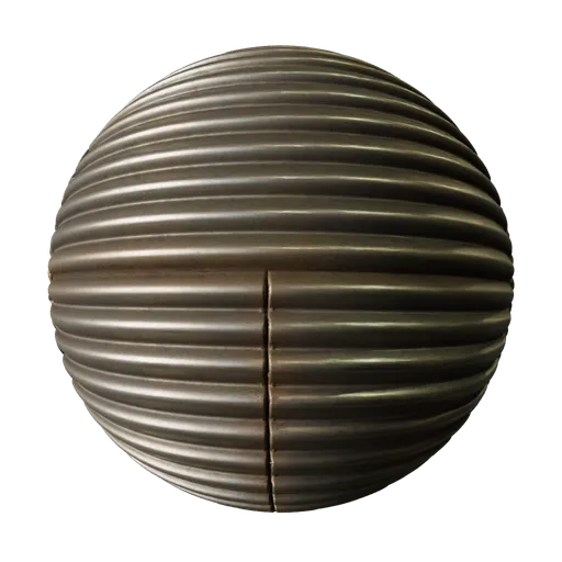 High-quality 2K PBR rusty corrugated metal texture for CGI buildings and structures suitable for Blender 3D and other 3D software.