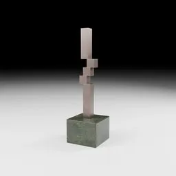 Stepped Bronze Sculpture on marble Base