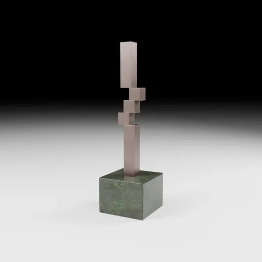 Stepped Bronze Sculpture on marble Base