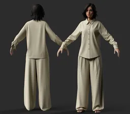 Modern Casual Outfit – Shirt Wide Leg