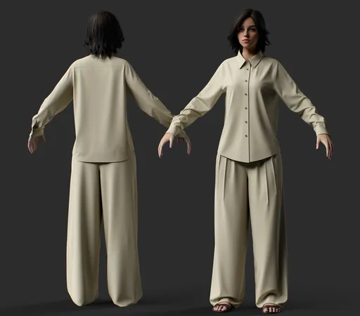 Modern Casual Outfit – Shirt Wide Leg