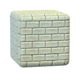 High-quality PBR white brick texture for realistic rendering in Blender 3D and other 3D apps.