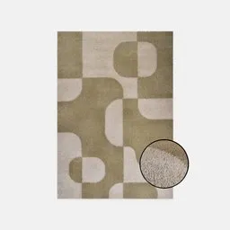 Green and beige Rug