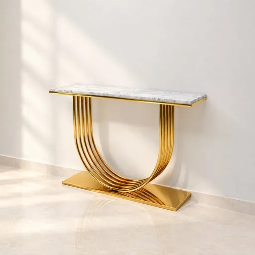 Luxury Gold Arch Console Table