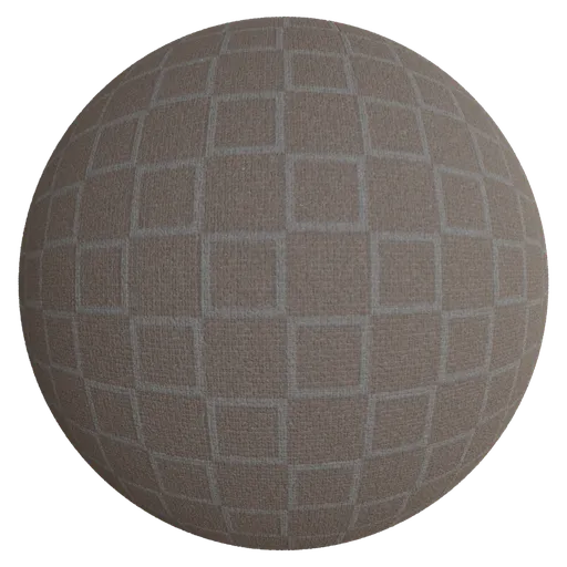 3D rendering of a realistic square patterned carpet material for Blender with high-resolution 4K PBR texture.