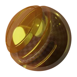 Transparent gold plastic procedural