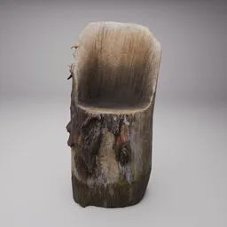 Chair from tree stump
