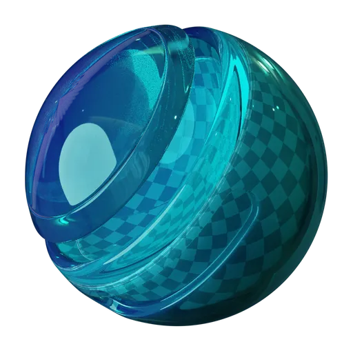 High-quality Crystal Glass Dual Gradient PBR material with procedural single-node setup for Blender 3D and FX applications.