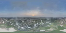 Sunset Over Rural & Urban Landscape