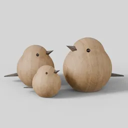 Decorative wooden sparrows
