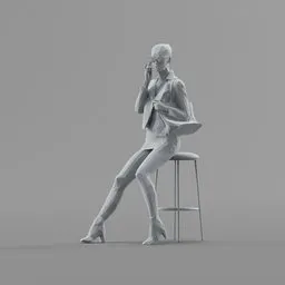 Lowpoly Female Sitting