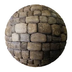 4K PBR realistic stone block texture for 3D modeling in Blender, suitable for architectural visualizations.