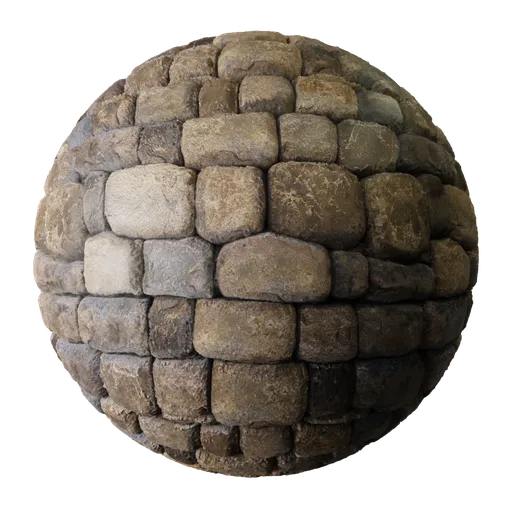 4K PBR realistic stone block texture for 3D modeling in Blender, suitable for architectural visualizations.
