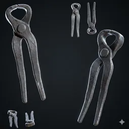 Forged Iron Blacksmith Tongs