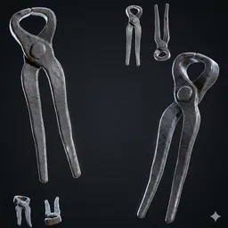 Forged Iron Blacksmith Tongs