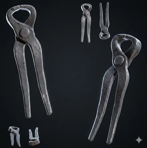 Forged Iron Blacksmith Tongs