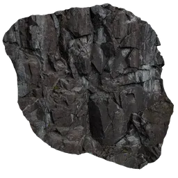 Highly detailed granite cliff 3D model created with photogrammetry, ideal for Blender landscapes.