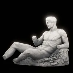 Seated Man Dionysus statue