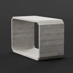 Detailed concrete box culvert model for urban design, compatible with Blender 3D, ideal for architectural visualization.